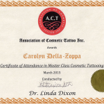 Certificate Master Class Cosmetic Tattooing